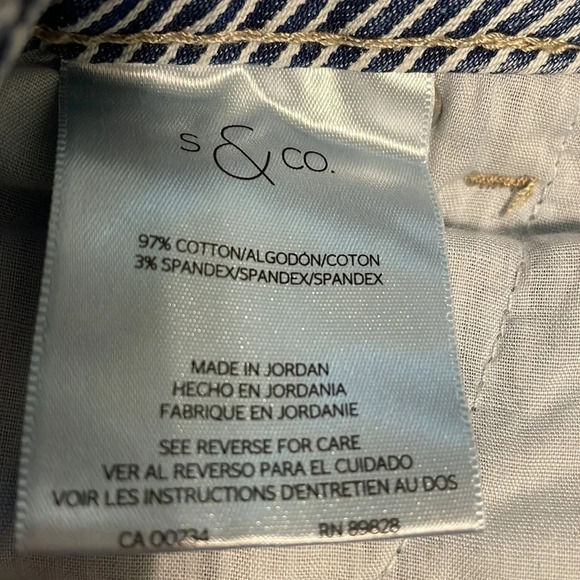 NWT S&CO. Macy’s Pin Striped Skinny Low Rise Denim Jeans 6 - Picture 8 of 16